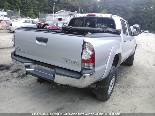 3TMJU4GNXAM107248 - 2010 TOYOTA TACOMA DOUBLE CAB PRERUNNER SILVER photo 4