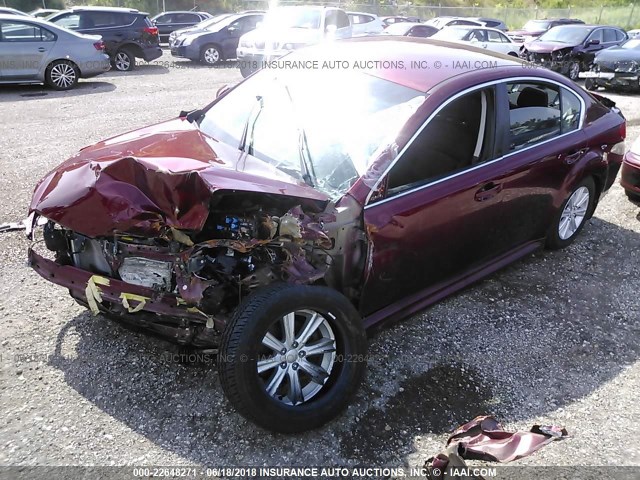 4S3BMCC69B3259683 - 2011 SUBARU LEGACY 2.5I PREMIUM MAROON photo 2