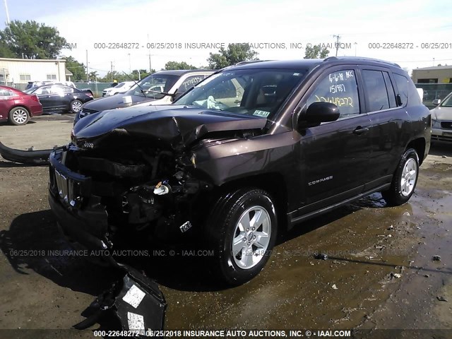 1C4NJCBAXED602821 - 2014 JEEP COMPASS SPORT BROWN photo 2