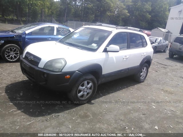 KM8JN72D75U073912 - 2005 HYUNDAI TUCSON GLS/LX WHITE photo 2