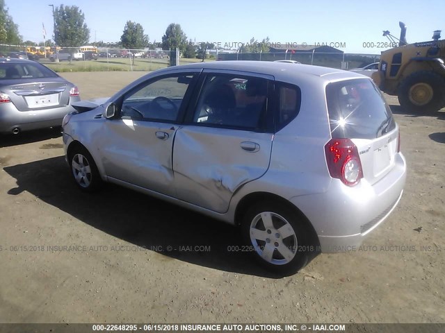 KL1TD66E79B344473 - 2009 CHEVROLET AVEO LS/LT SILVER photo 3