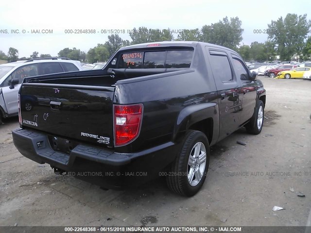 5FPYK1F52BB009235 - 2011 HONDA RIDGELINE RTL BLACK photo 4