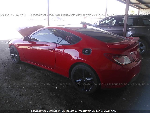 KMHHU6KH5AU007206 - 2010 HYUNDAI GENESIS COUPE 3.8L RED photo 3