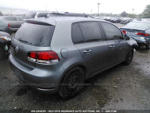 WVWDB7AJ6CW218618 - 2012 VOLKSWAGEN GOLF GRAY photo 4