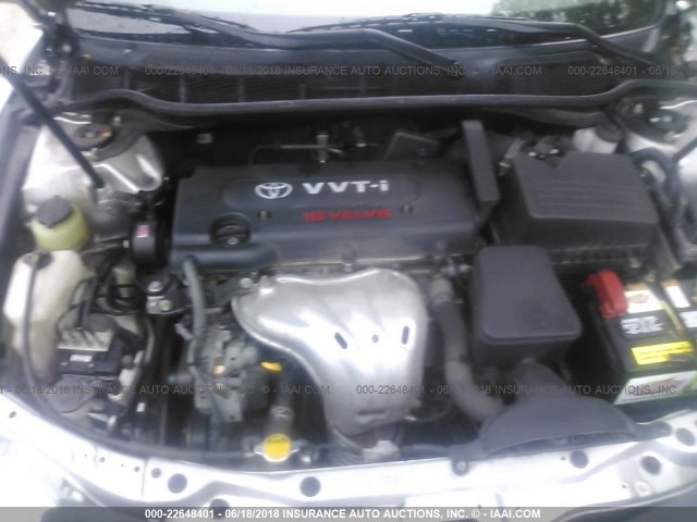 4T1BE46K47U192161 - 2007 TOYOTA CAMRY NEW GENERAT CE/LE/XLE/SE SILVER photo 10