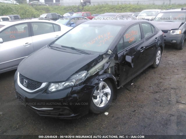 19XFB2F52EE001541 - 2014 HONDA CIVIC LX BLACK photo 2