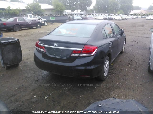 19XFB2F52EE001541 - 2014 HONDA CIVIC LX BLACK photo 4