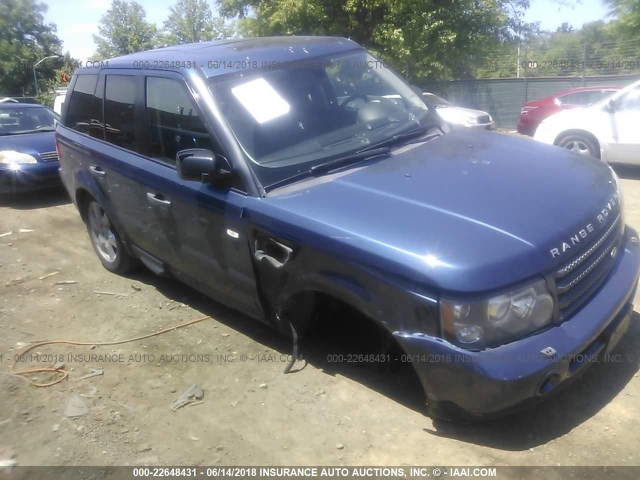 SALSK25409A198296 - 2009 LAND ROVER RANGE ROVER SPORT HSE BLUE photo 1