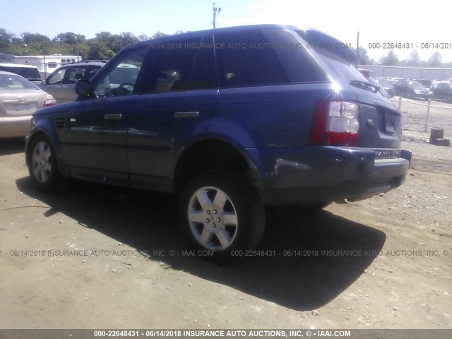 SALSK25409A198296 - 2009 LAND ROVER RANGE ROVER SPORT HSE BLUE photo 3