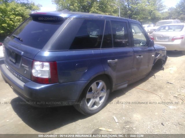 SALSK25409A198296 - 2009 LAND ROVER RANGE ROVER SPORT HSE BLUE photo 4