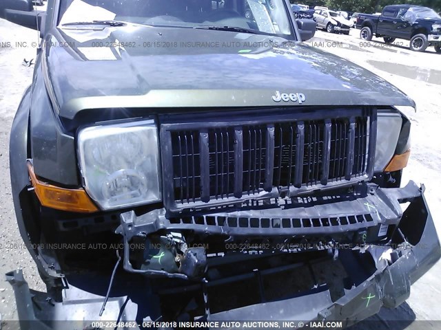 1J8HG48K06C314050 - 2006 JEEP COMMANDER მწვანე ფოტო 6