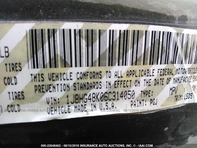 1J8HG48K06C314050 - 2006 JEEP COMMANDER მწვანე ფოტო 9