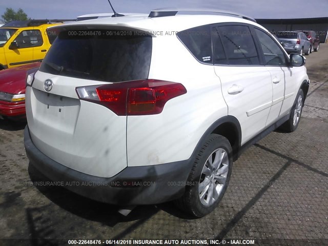 2T3DFREV7DW021583 - 2013 TOYOTA RAV4 LIMITED WHITE photo 4