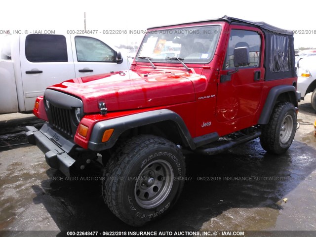 1J4FY29P1XP455238 - 1999 JEEP WRANGLER / TJ SE RED photo 2