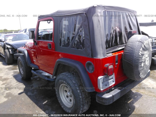 1J4FY29P1XP455238 - 1999 JEEP WRANGLER / TJ SE RED photo 3