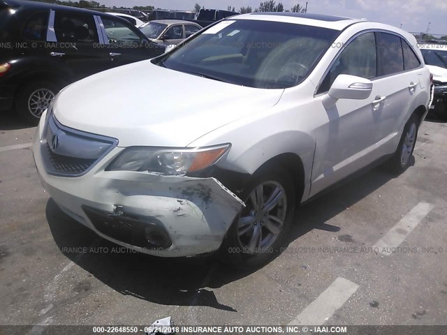 5J8TB3H37EL009521 - 2014 ACURA RDX WHITE photo 2