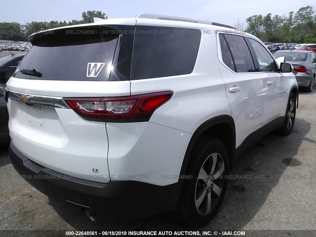 1GNERHKW8JJ123849 - 2018 CHEVROLET TRAVERSE LT WHITE photo 4