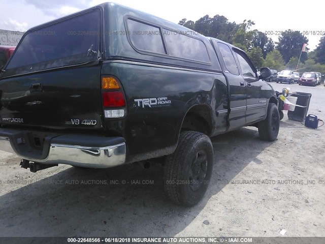 5TBBT48102S332310 - 2002 TOYOTA TUNDRA ACCESS CAB LIMITED GREEN photo 4