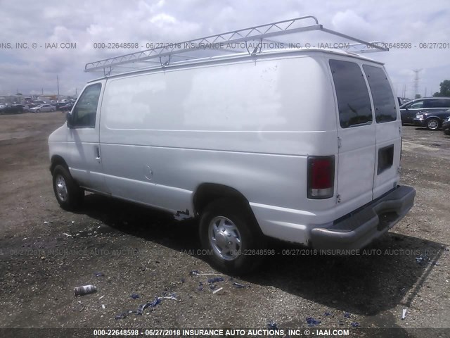 1FTNE24201HA29502 - 2001 FORD ECONOLINE E250 VAN WHITE photo 3