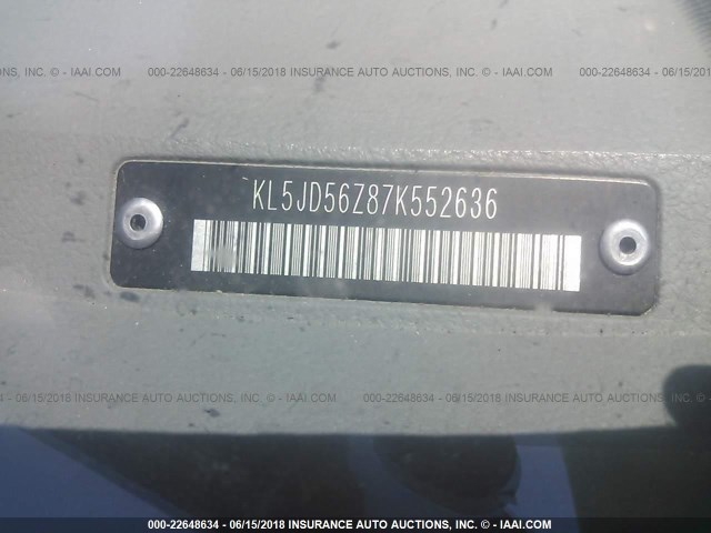 KL5JD56Z87K552636 - 2007 SUZUKI FORENZA CONVENIENCE/POPULAR GOLD photo 9