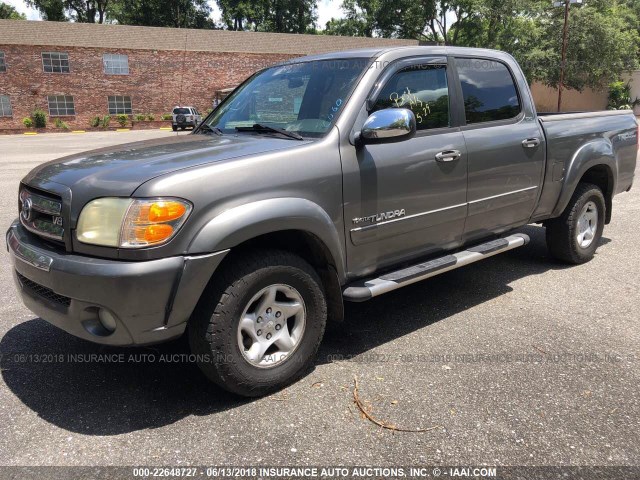 5TBDT44154S439824 - 2004 TOYOTA TUNDRA DOUBLE CAB SR5 GRAY photo 2