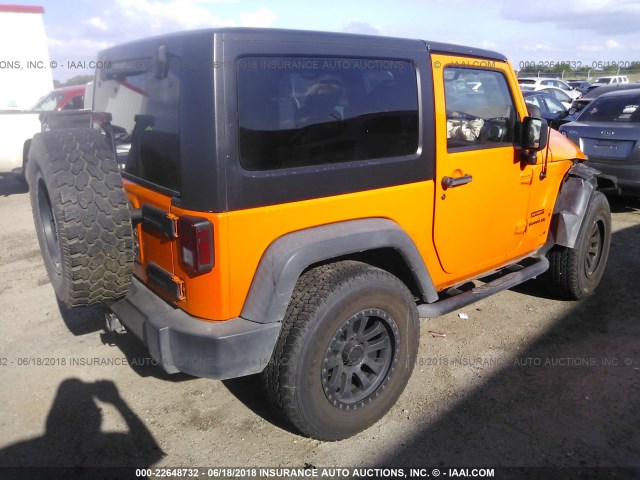 1C4AJWAG9CL223379 - 2012 JEEP WRANGLER SPORT ORANGE photo 4