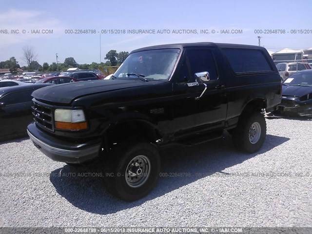 1FMEU15N8TLA52642 - 1996 FORD BRONCO U100 BLACK photo 2