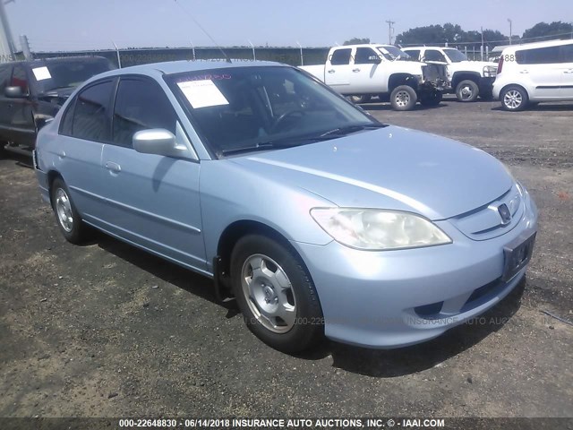 JHMES96644S004948 - 2004 HONDA CIVIC HYBRID Light Blue photo 1