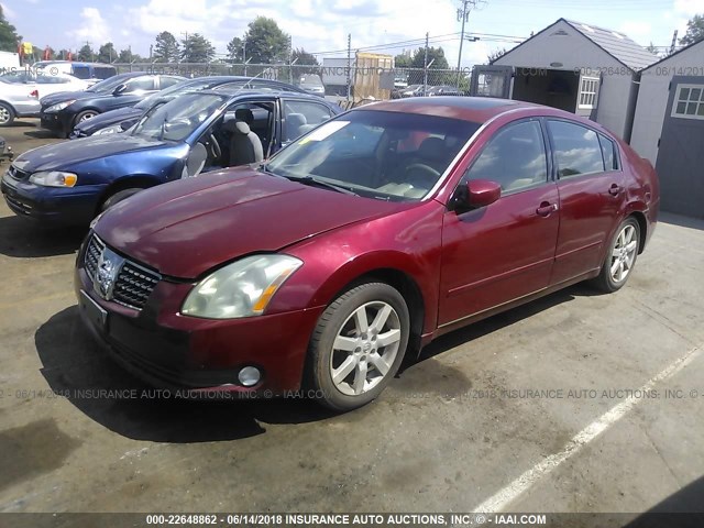 1N4BA41E84C912845 - 2004 NISSAN MAXIMA SE/SL BURGUNDY photo 2