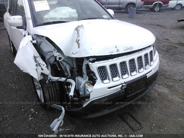 1C4NJDAB5FD416170 - 2015 JEEP COMPASS SPORT WHITE photo 6