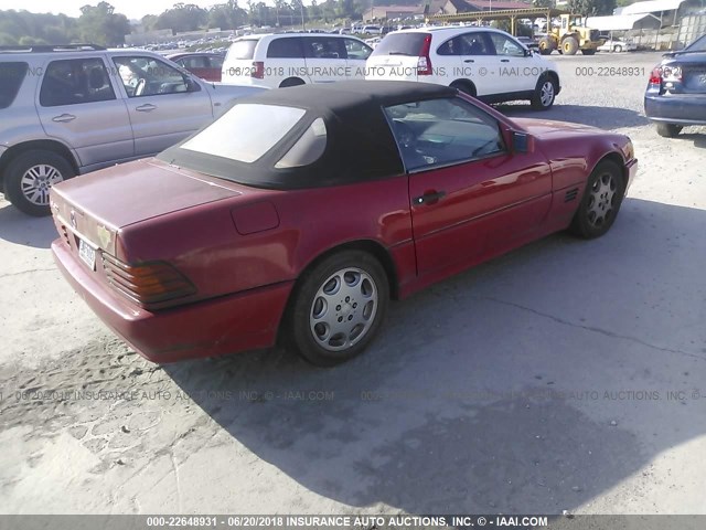 WDBFA66E0MF033157 - 1991 MERCEDES-BENZ 500 SL RED photo 4