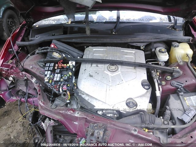 1GYEE637450184539 - 2005 CADILLAC SRX RED photo 10