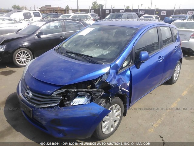 3N1CE2CP4EL411580 - 2014 NISSAN VERSA NOTE S/S PLUS/SV/SL BLUE photo 2