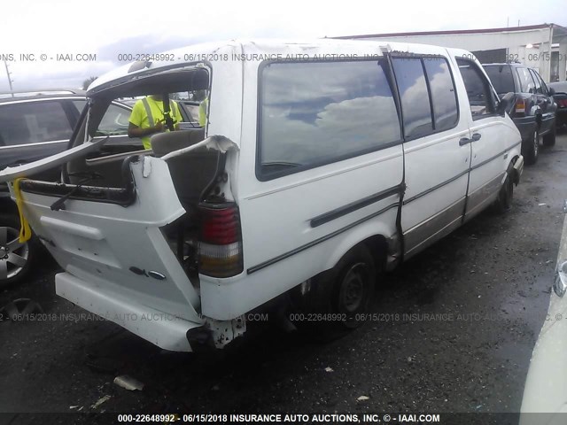 1FMDA41X8SZB04649 - 1995 FORD AEROSTAR WHITE photo 4