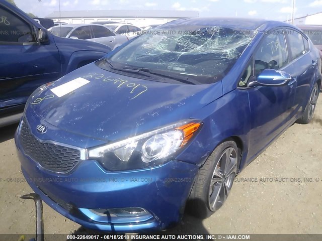 KNAFZ4A87E5087009 - 2014 KIA FORTE EX BLUE photo 6