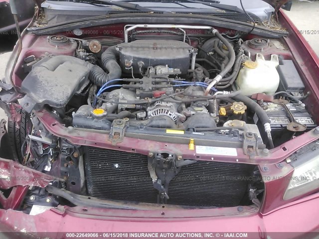 JF1SG65674H751775 - 2004 SUBARU FORESTER 2.5XS წითელი ფოტო 10