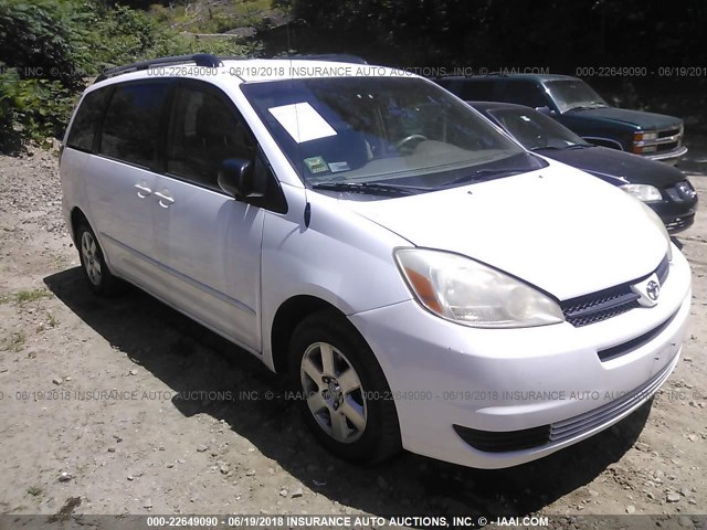 5TDZA23C85S376732 - 2005 TOYOTA SIENNA CE/LE WHITE photo 1