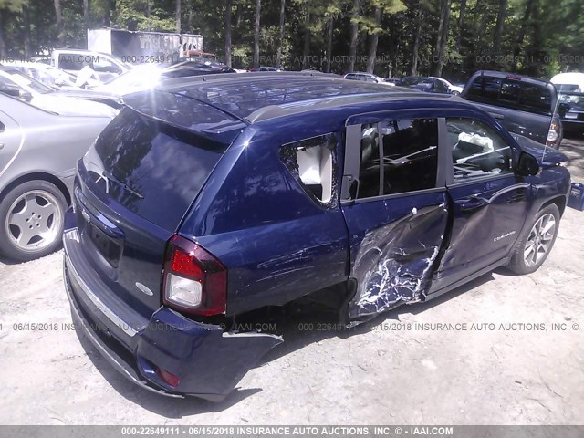 1C4NJDEB9GD663655 - 2016 JEEP COMPASS LATITUDE ლურჯი ფოტო 4