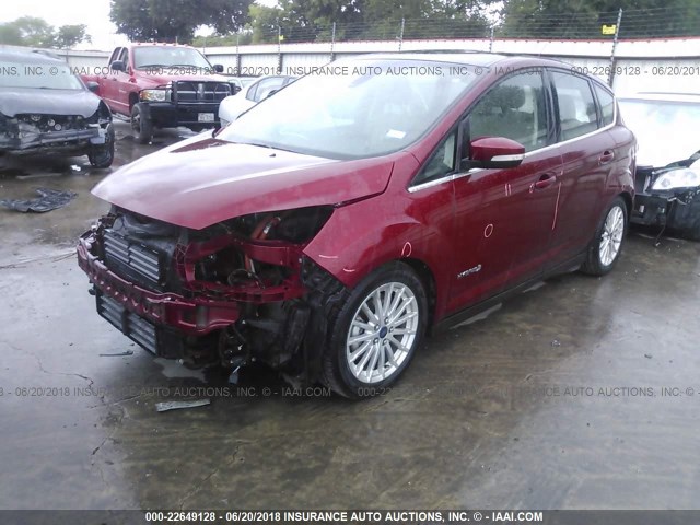 1FADP5BU1EL510945 - 2014 FORD C-MAX SEL RED photo 2