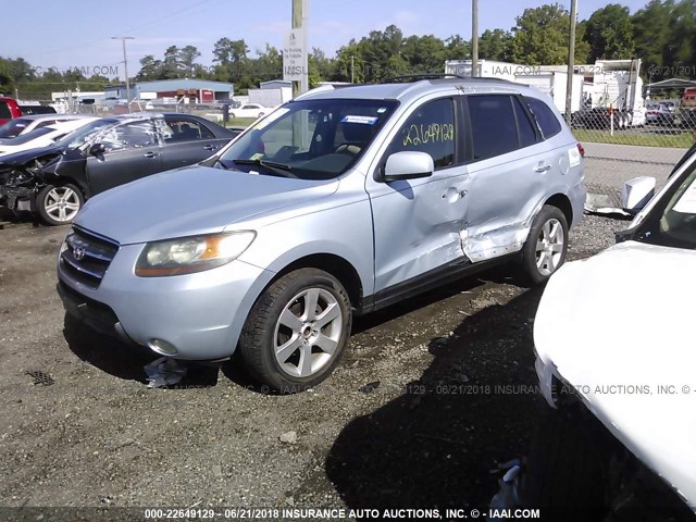 5NMSH73E77H029023 - 2007 HYUNDAI SANTA FE SE/LIMITED Light Blue photo 2