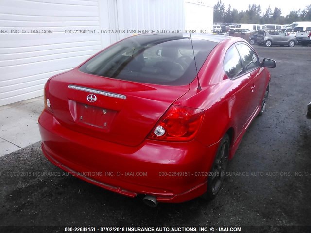 JTKDE167050049499 - 2005 TOYOTA SCION TC 红色 照片 4