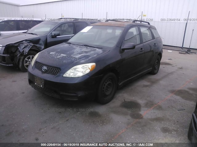 2T1KR32E53C092841 - 2003 TOYOTA COROLLA MATRIX XR BLACK photo 2