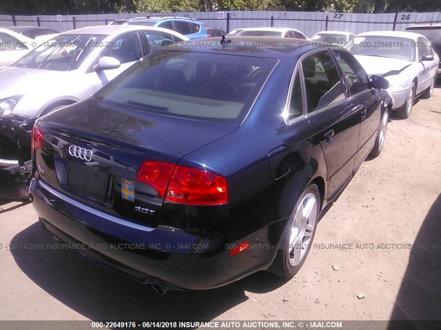 WAUAF78E88A038784 - 2008 AUDI A4 2.0T BLACK photo 4