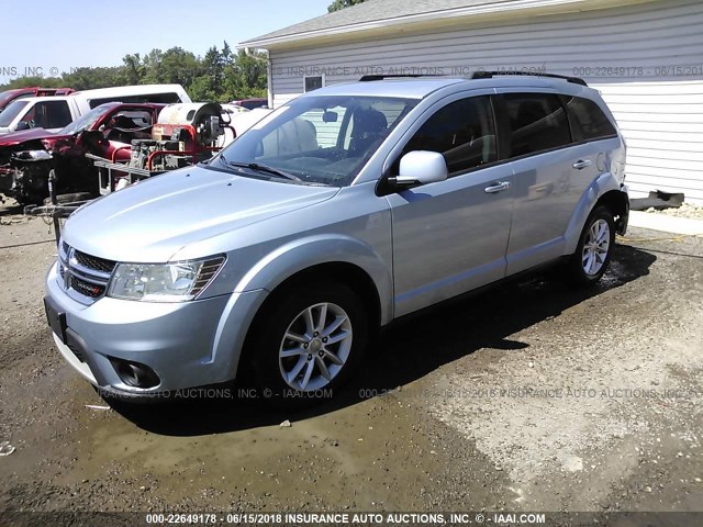 3C4PDCBG9DT712126 - 2013 DODGE JOURNEY SXT BLUE photo 2