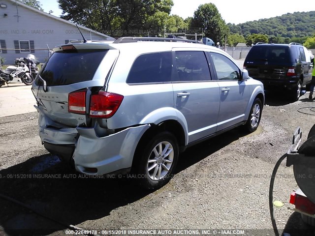 3C4PDCBG9DT712126 - 2013 DODGE JOURNEY SXT BLUE photo 4