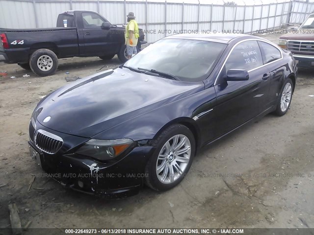 WBAEH13587CR52309 - 2007 BMW 650 I BLUE photo 2