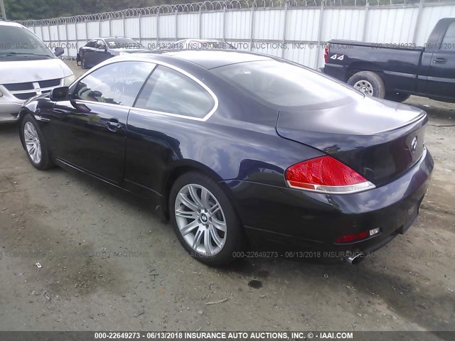 WBAEH13587CR52309 - 2007 BMW 650 I BLUE photo 3