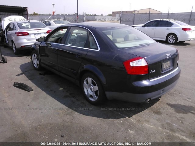 WAULT58E62A170956 - 2002 AUDI A4 3.0 QUATTRO Dark Blue photo 3