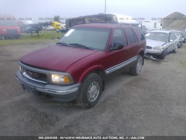 1GKDT13W0T2561360 - 1996 GMC JIMMY BURGUNDY photo 2