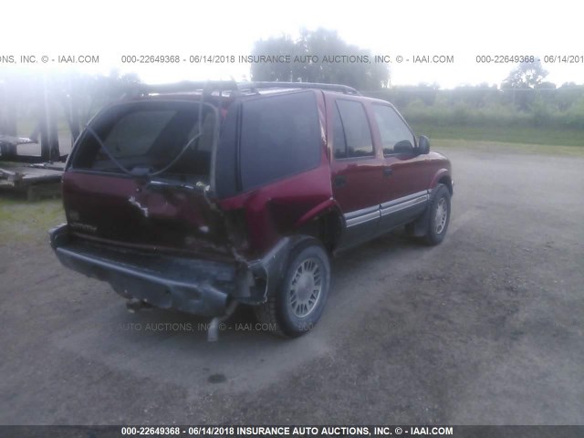 1GKDT13W0T2561360 - 1996 GMC JIMMY BURGUNDY photo 4